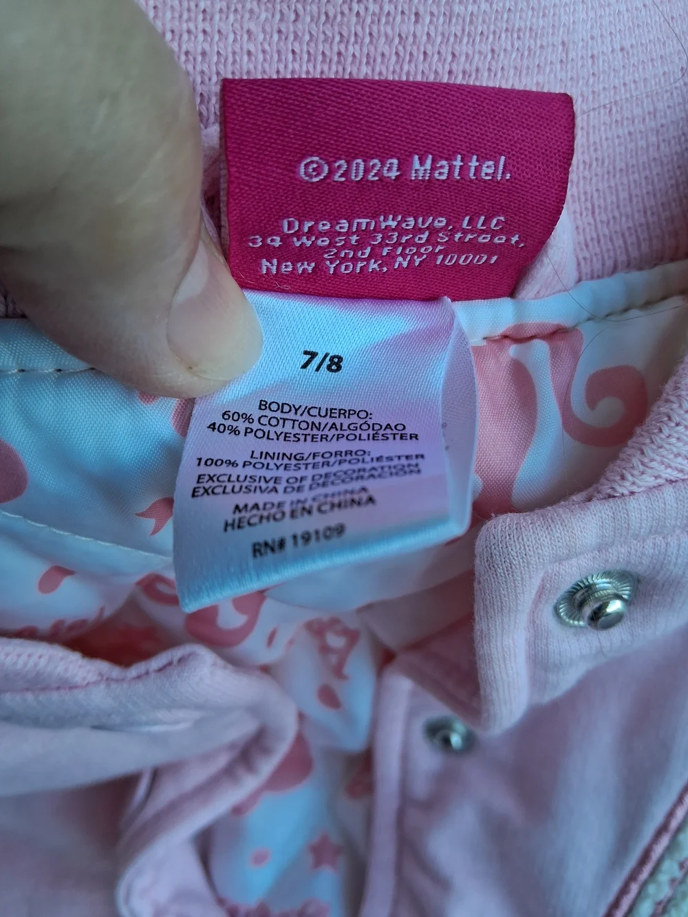 Barbie Girls' Pink & White Varsity Jacket - Limited Edition